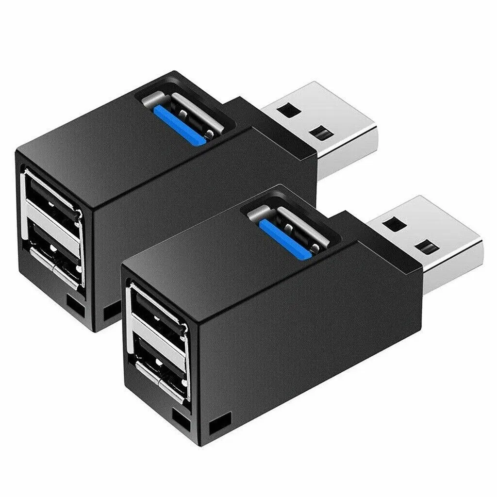 2 Pcs 3 Port USB 3.0 Hub Portable High Speed Splitter Box For PC Notebook Laptop photo 7