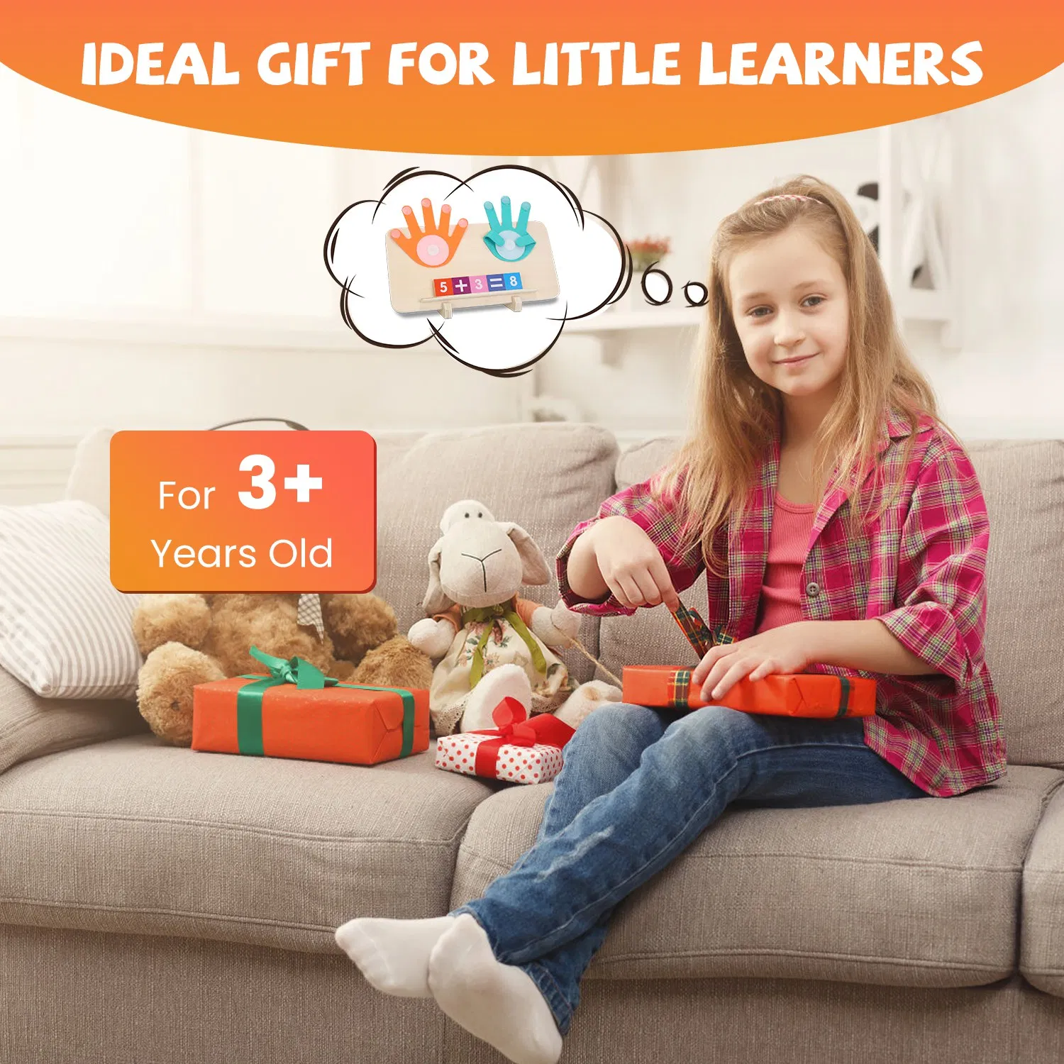 Talking Flash Cards and Finger Counting Math Board Interactive Learning Toys for Kids Aged 3+ Number Alphabet Words Song Learning photo 8
