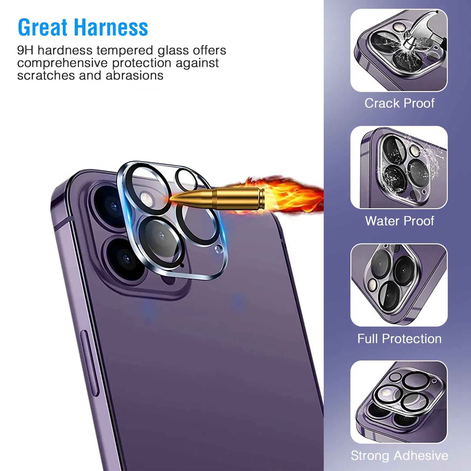 2Packs Ultra HD Camera Lens Protectors 9H Hardness Tempered Glass Camera Lens Protectors photo 2