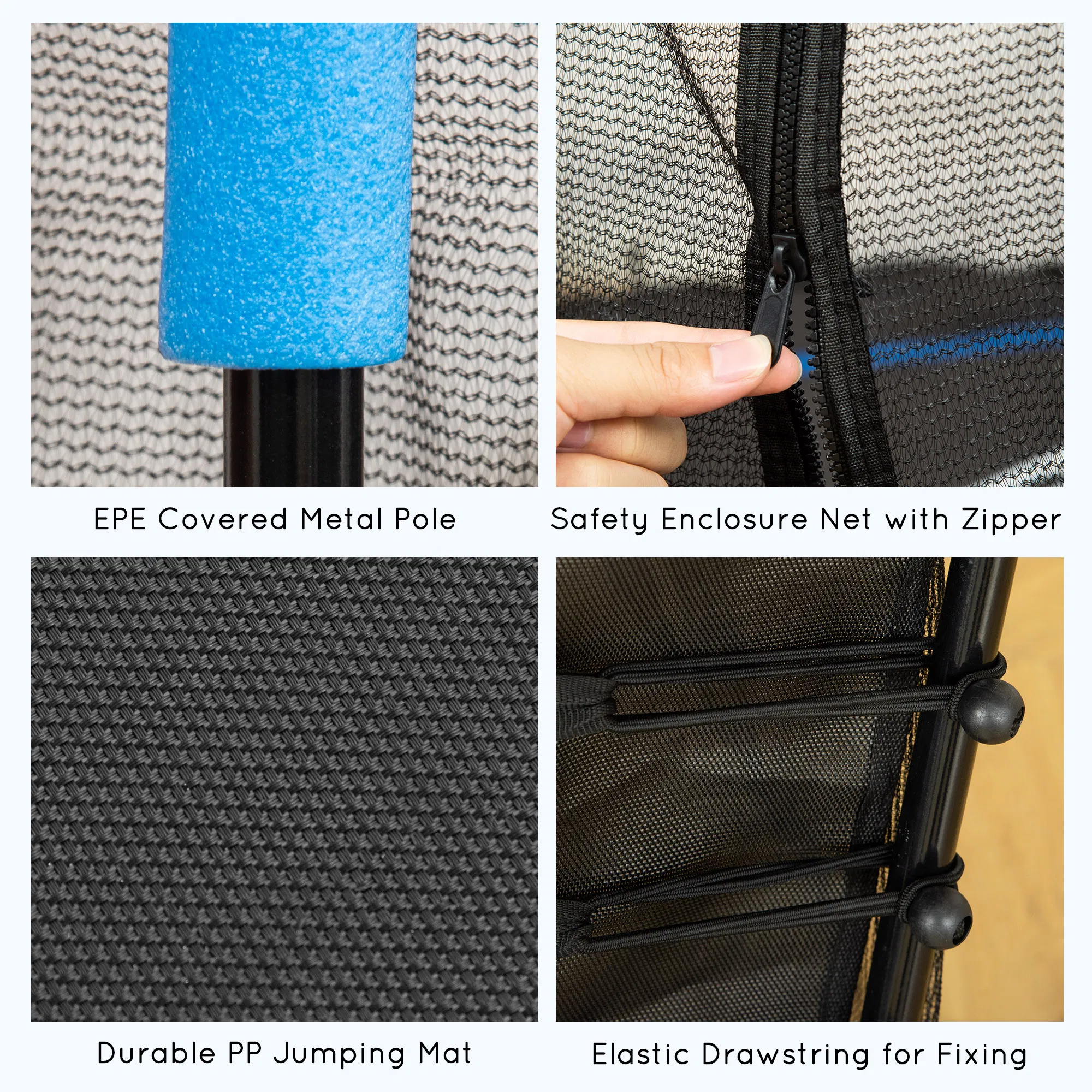 64" Kids Trampoline Mini Indoor/Outdoor Bouncer Jumper with Enclosure Net Elastic Thick Padded Pole Gift for Child Toddler Age 3-10 Years Old Blue photo 2