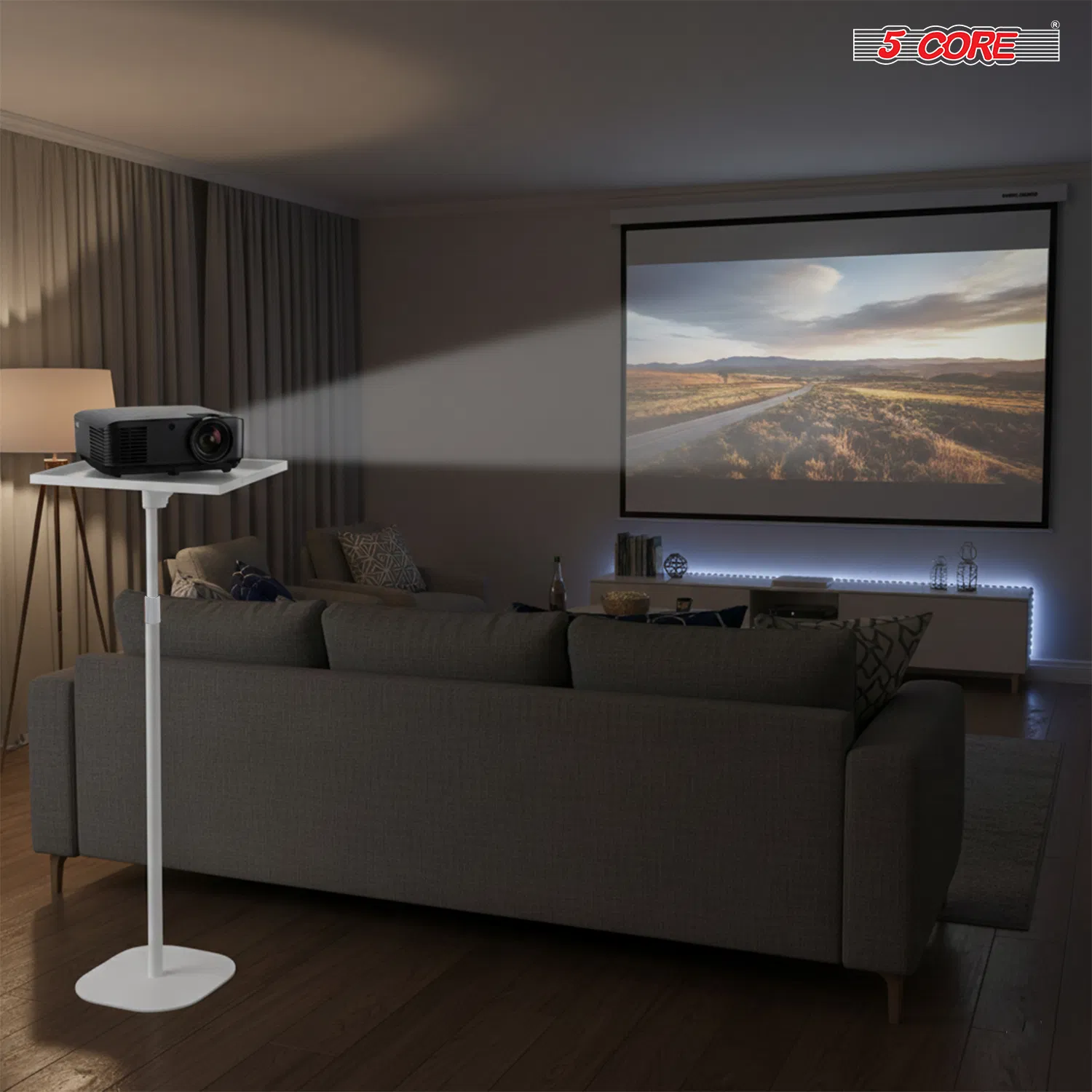 Projector Stand Height adjustable 28"-52" Tall Floor Stands w 3 Mounting Options 360?Rotatable Ball Head Heavy Duty Multipurpose Soporte Para Proyector for Home Office photo 3