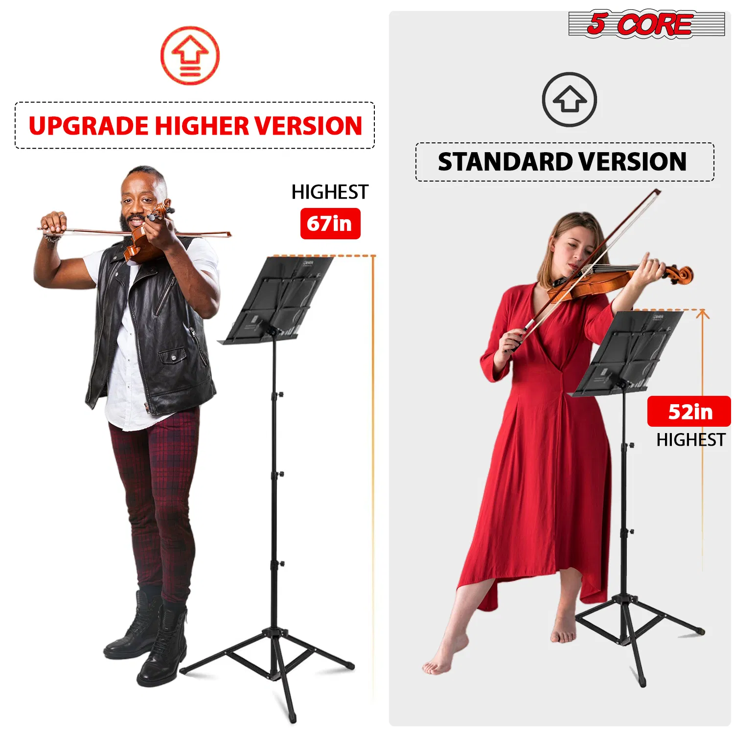 5 Core Music Stand Adjustable Desktop Book Stands Portable Sheet Holder All Metal Foldable Bookstand photo 7
