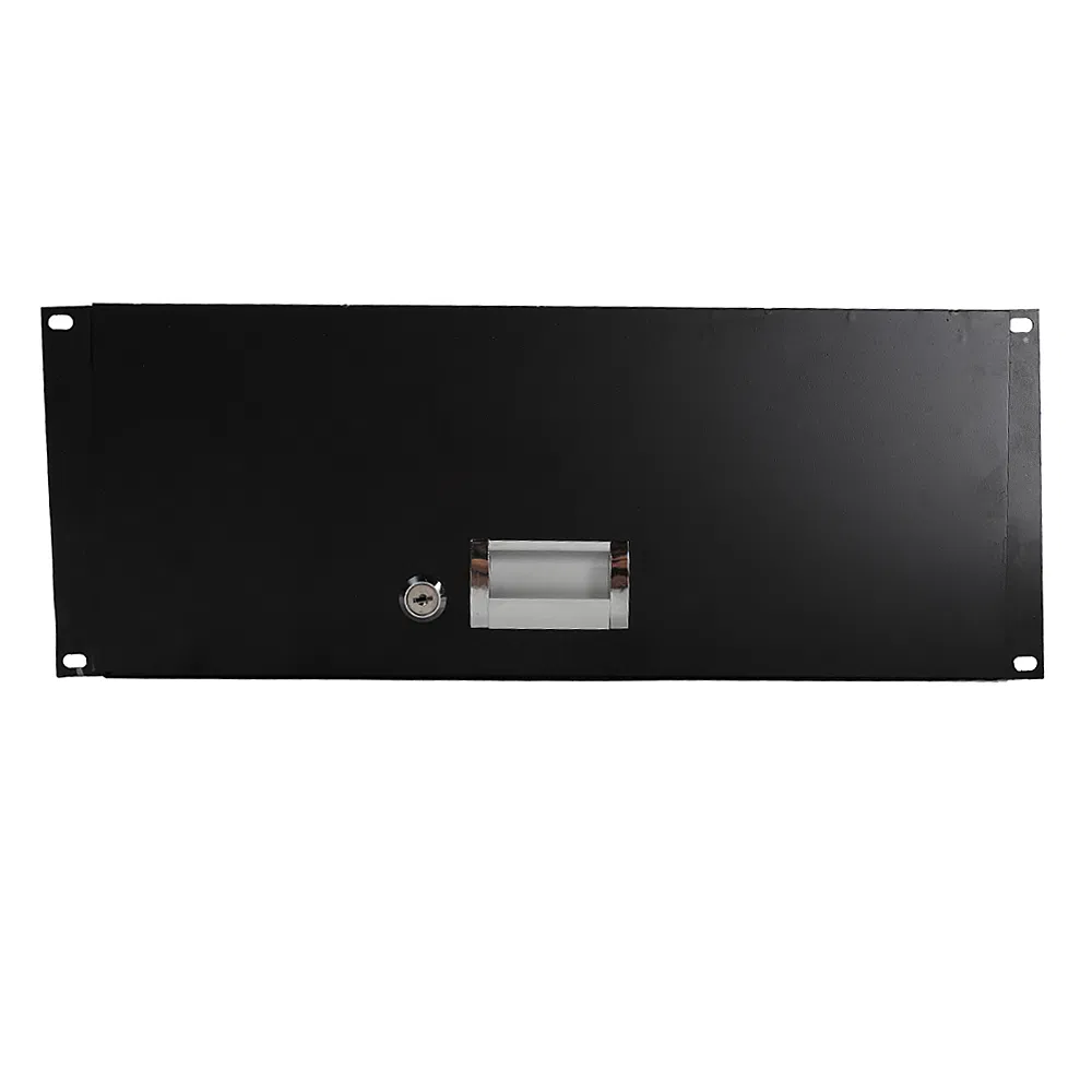 19" 4U Steel Plate DJ Drawer Equipment Cabinet with Keys Black photo 7