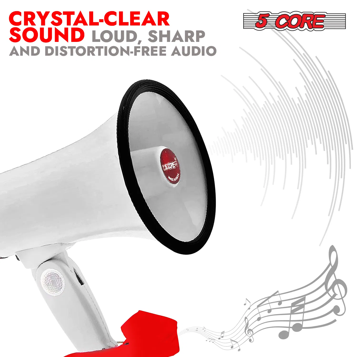 5 Core Megaphone 30W Bull Horn PA Speaker w 800 Yards Range Loud Siren Voice Amplifier Portable photo 5