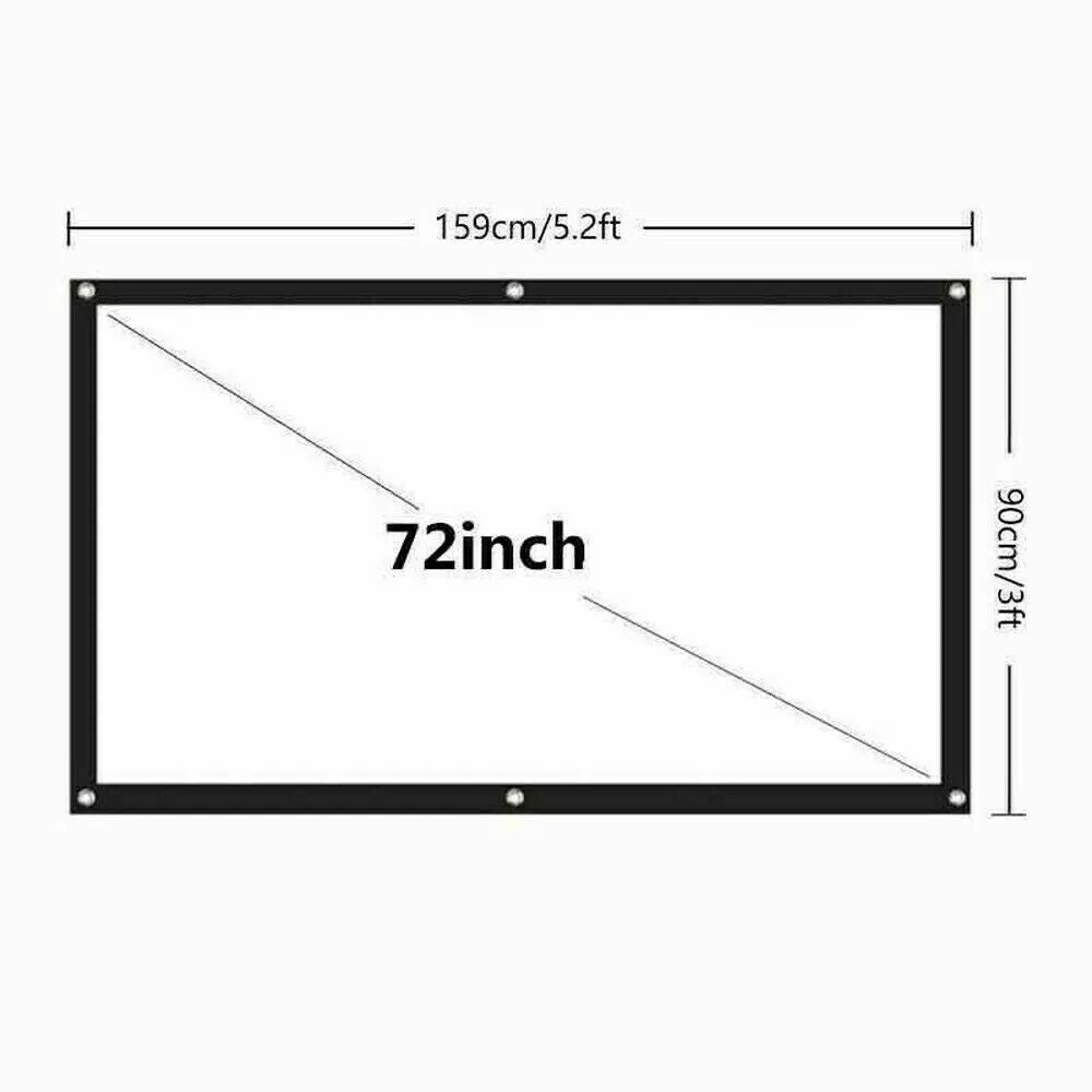 Portable Foldable Projector Screen 16:9 HD Outdoor Home Cinema Theater 3D Movie photo 1