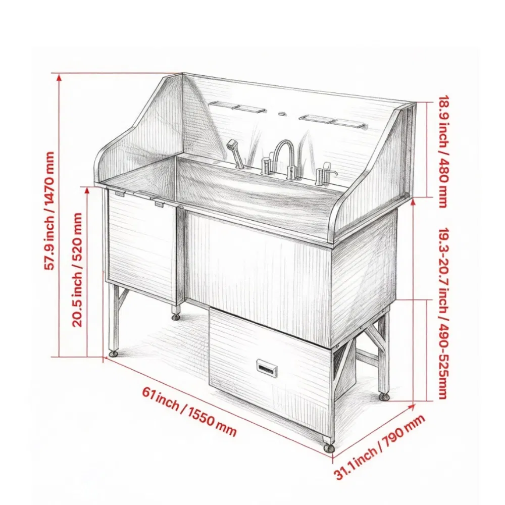 Stainless Steel Dog Washing Station photo 3