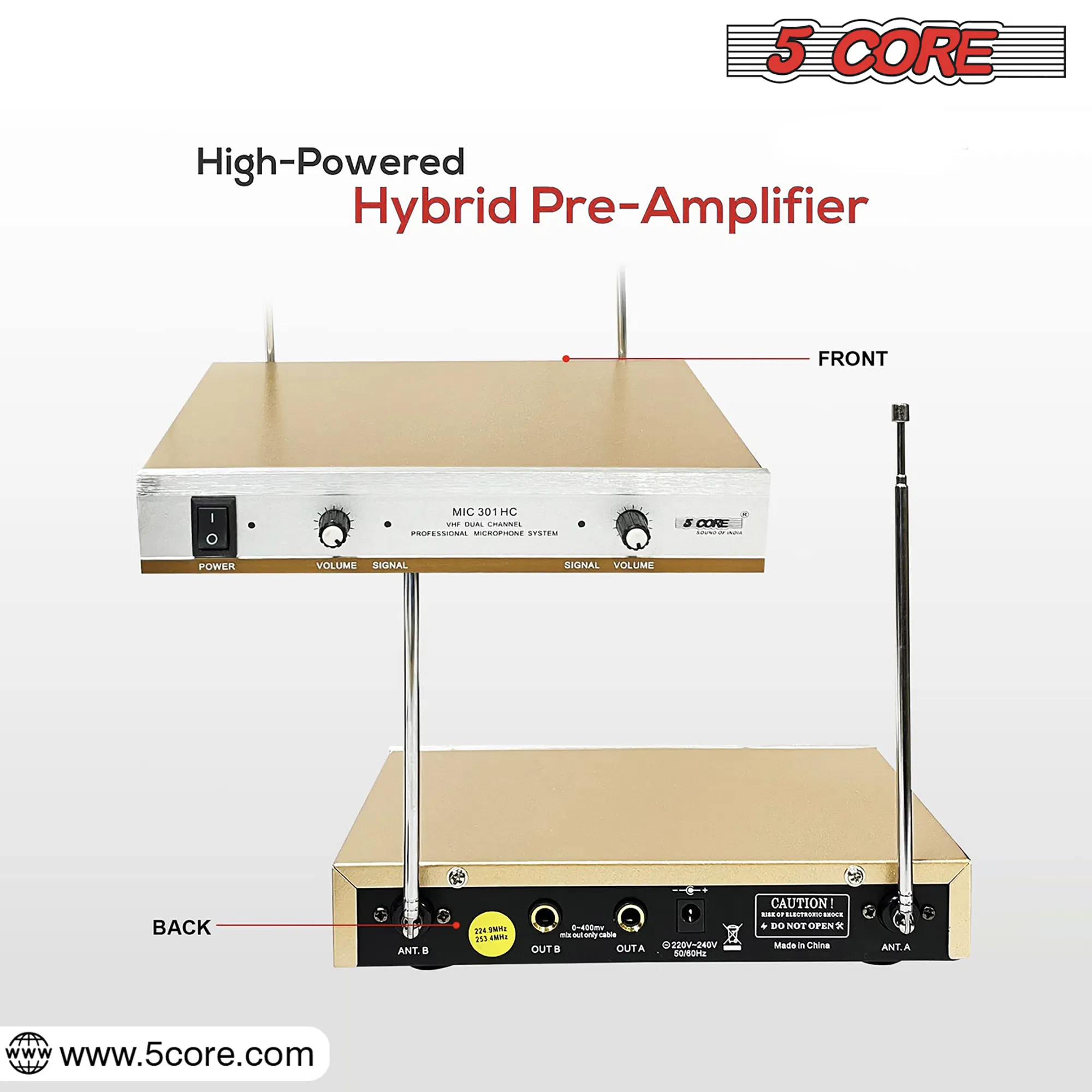 5 Core Wireless Microphone System Professional Mic for On Stage Studio photo 3