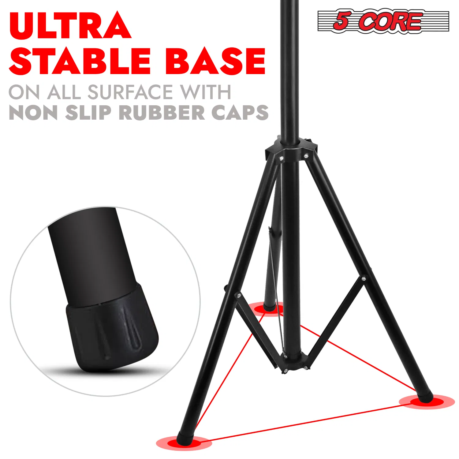 5Core DJ Light Stand Stage Lighting Truss System Hand Crank Up Portable Heavy Duty Height Adjustable 65.5 to 111 Inches T bar Mount for Can Lights Tall Lighting Tripod Floor LS 120 Crank photo 4