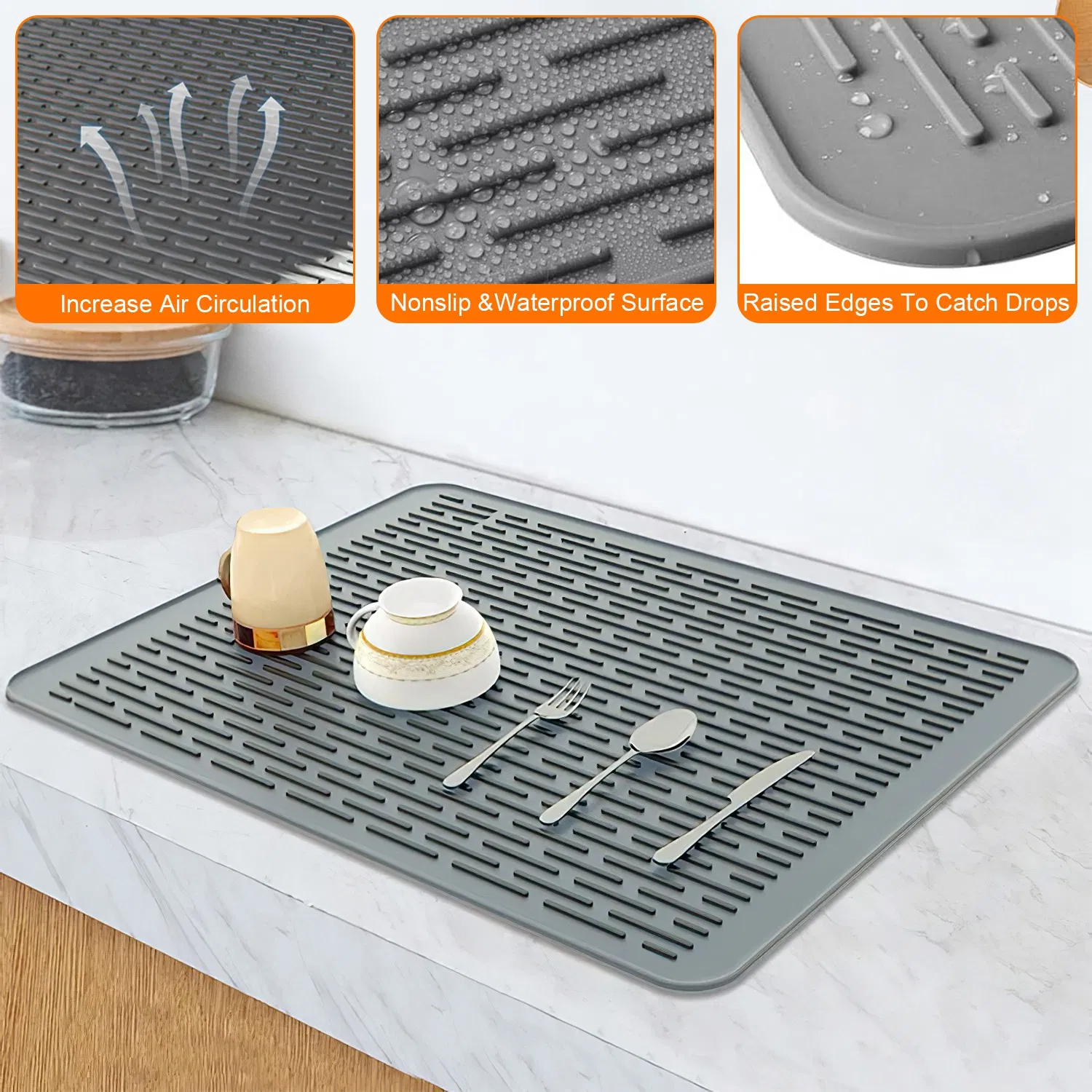Foldable Silicone Stovetop Cover Mat, 27.95 x19.69 Inch Waterproof Heat-Resistant Protector for Glass Electric Stove, Works as Drying & Pet Feeding Mat photo 8
