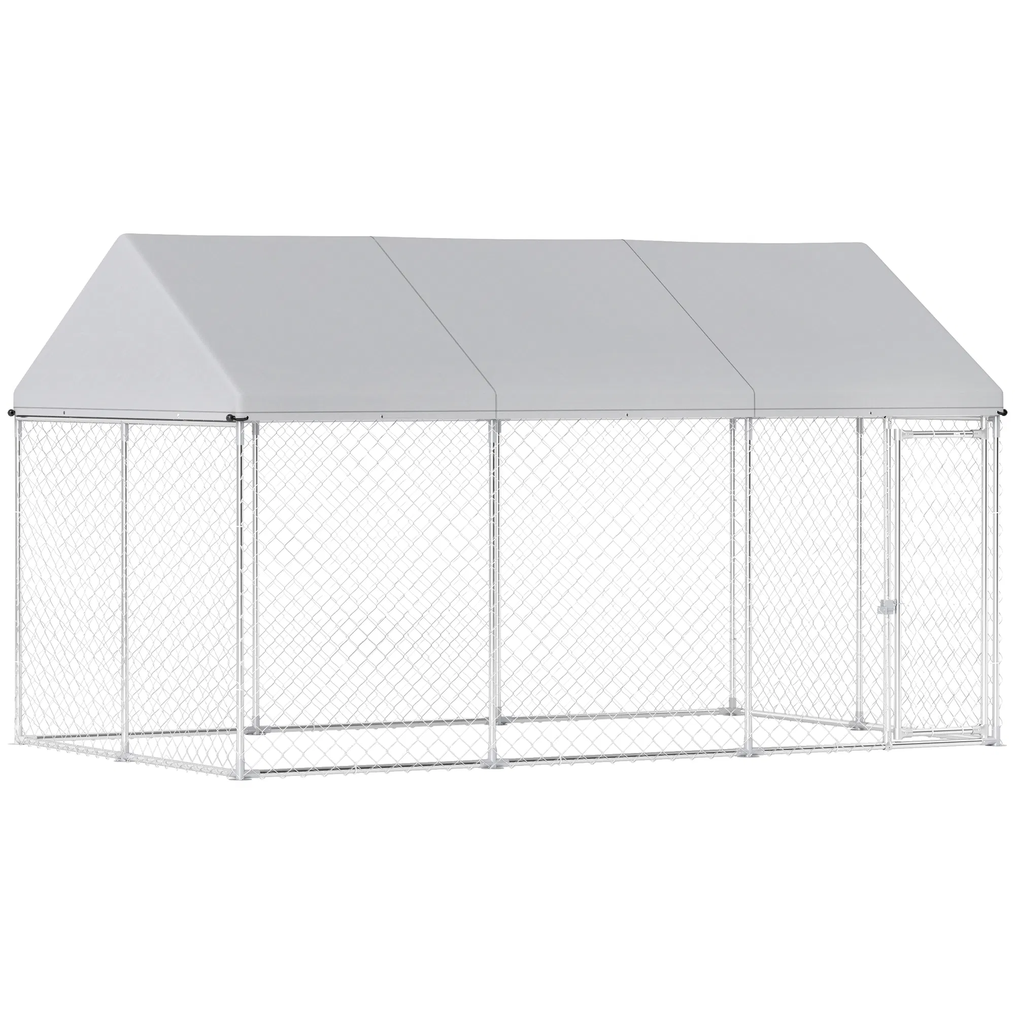 Galvanized Steel Outdoor Dog Kennel with Roof, Safety Lock, for Backyard, 13.1' x 7.5' x 7.8' photo 1