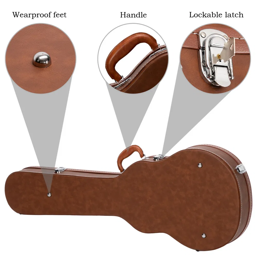 [Replace 13657298] Hard-Shell Electric Guitar Case for GLP Style Electric Guitar Bulge Surface Brown photo 7