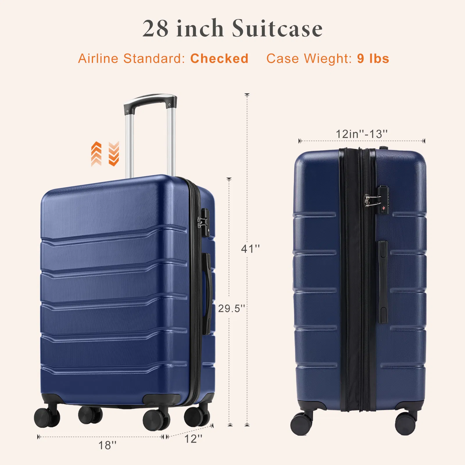 Carry-On Luggage, Hard Shell ABS Suitcase with Double Spinner Wheels, Lightweight Expandable Rolling Luggage with TSA Lock photo 6