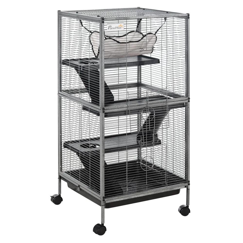 4-Tier Rolling Small Animal Cage, Deluxe Guinea Pig Cage, Ferret Cage for Mink Chinchilla Kitten Rabbit photo 7