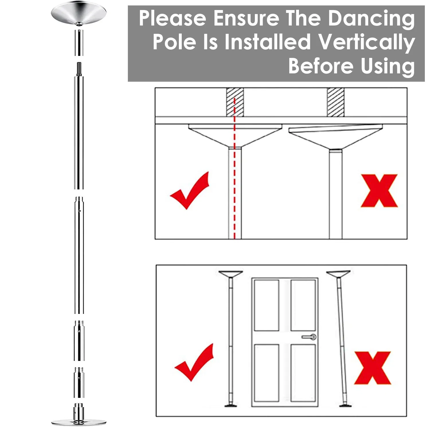Stripper Dance Pole 45mm Spinning Static Dancing Pole photo 8