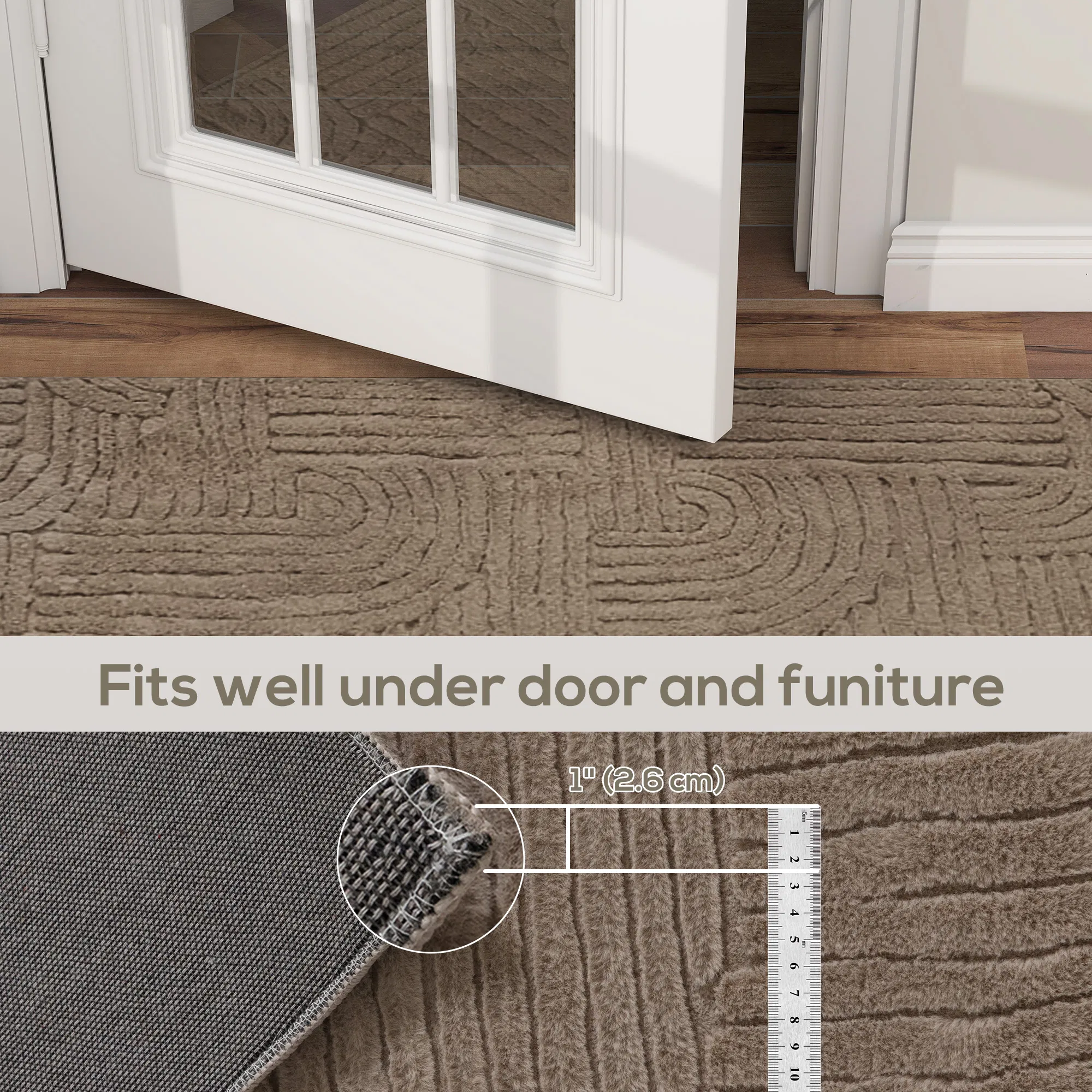6x9 Area Rug, Luxurious Faux Fur Rug, Non-Slip Floor Carpet for Living Room, Bedroom, Dining Room, Tan photo 6