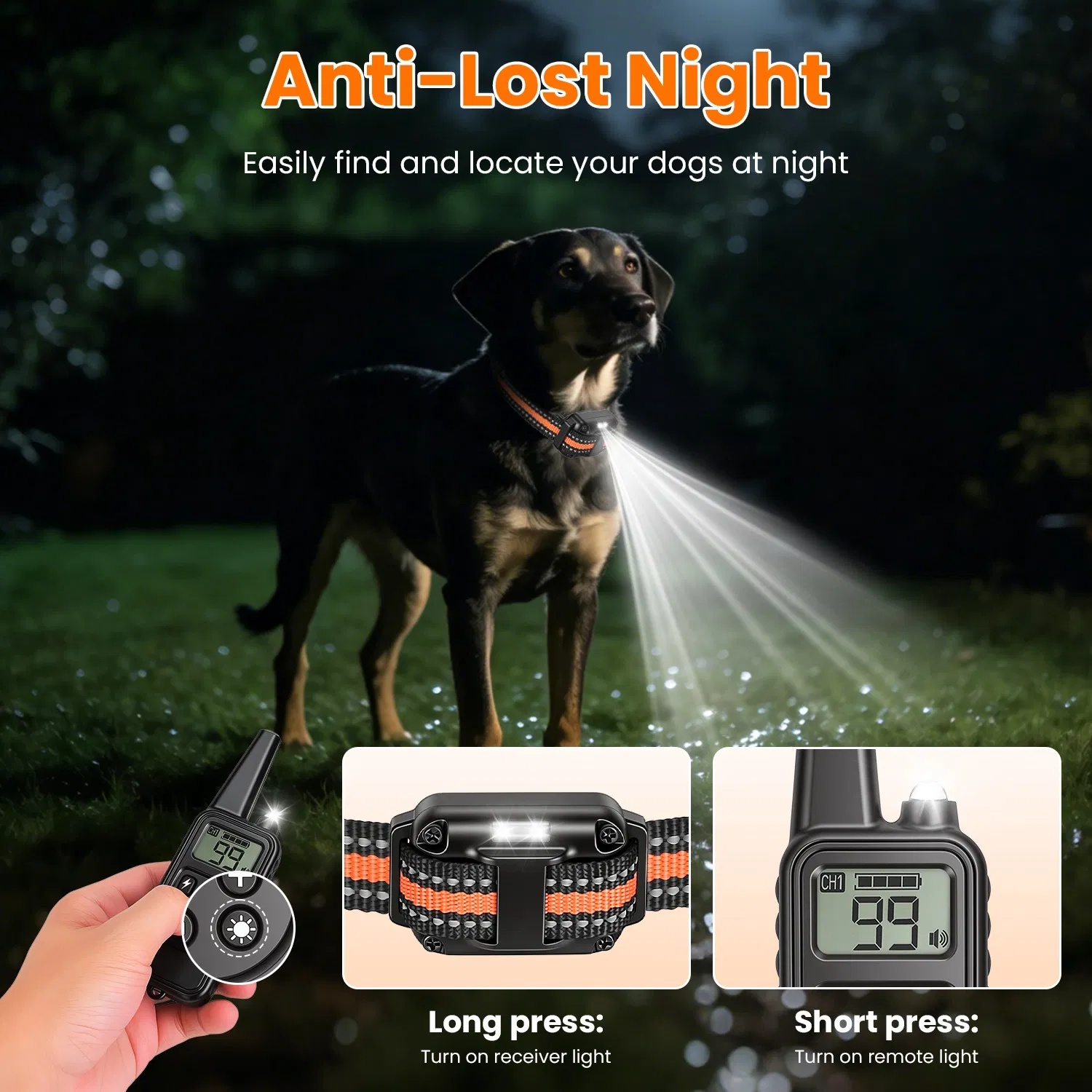Dog Training Collar with Remote Rechargeable Dog Training Collar IP68 Waterproof with 4 Training Modes 3 Channels for Medium and Small Dogs photo 7