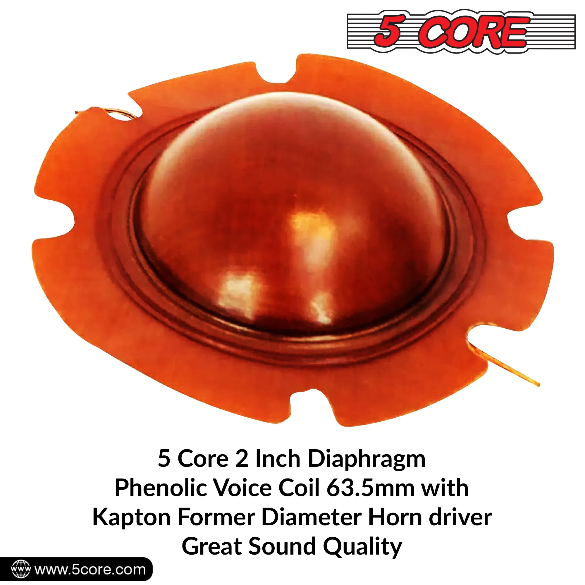 5Core 2 Inch Diaphragm Replacement Phenolic Voice Coil 51mm + Kapton Former Diameter Horn photo 7
