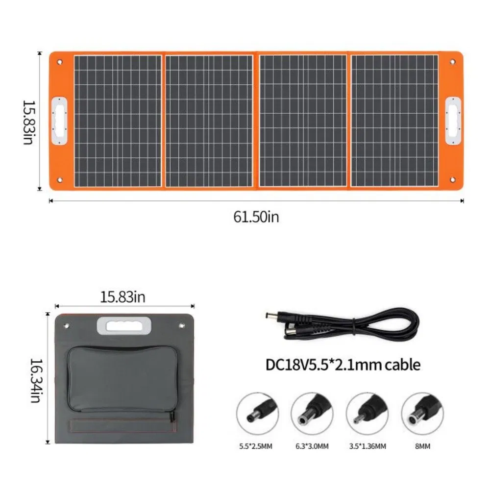300W Power Station &100W Foldable Solar Panel, Li-Ion Battery Bank With AC/USB/DC Outputs, 230.88Wh Solar Generator For Camping with18V/100W Portable Solar Charger ,Home Emergencies & Outdoor Trips photo 5