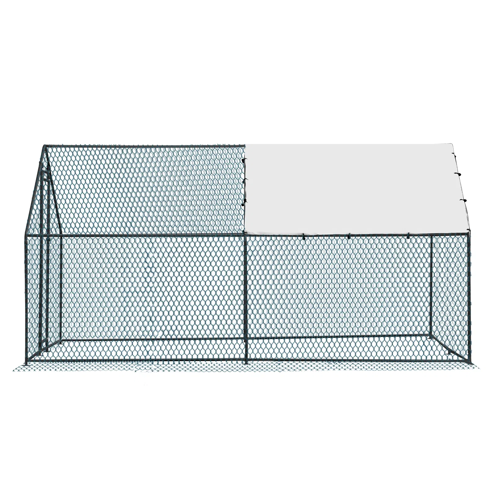 13 x 10 ft Large Metal Chicken Coop, Walk-in Poultry Cage Chicken Hen Run House with Waterproof Cover, Rabbits Cats Dogs Farm Pen for Outdoor Backyard Farm Garden photo 7