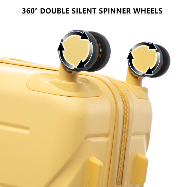 3 in 1 ABS&PC Trolley Box 20in 24in 28in Trolley Box Iron Tie Rod ABSPC Alloy Wine Yellow photo 4