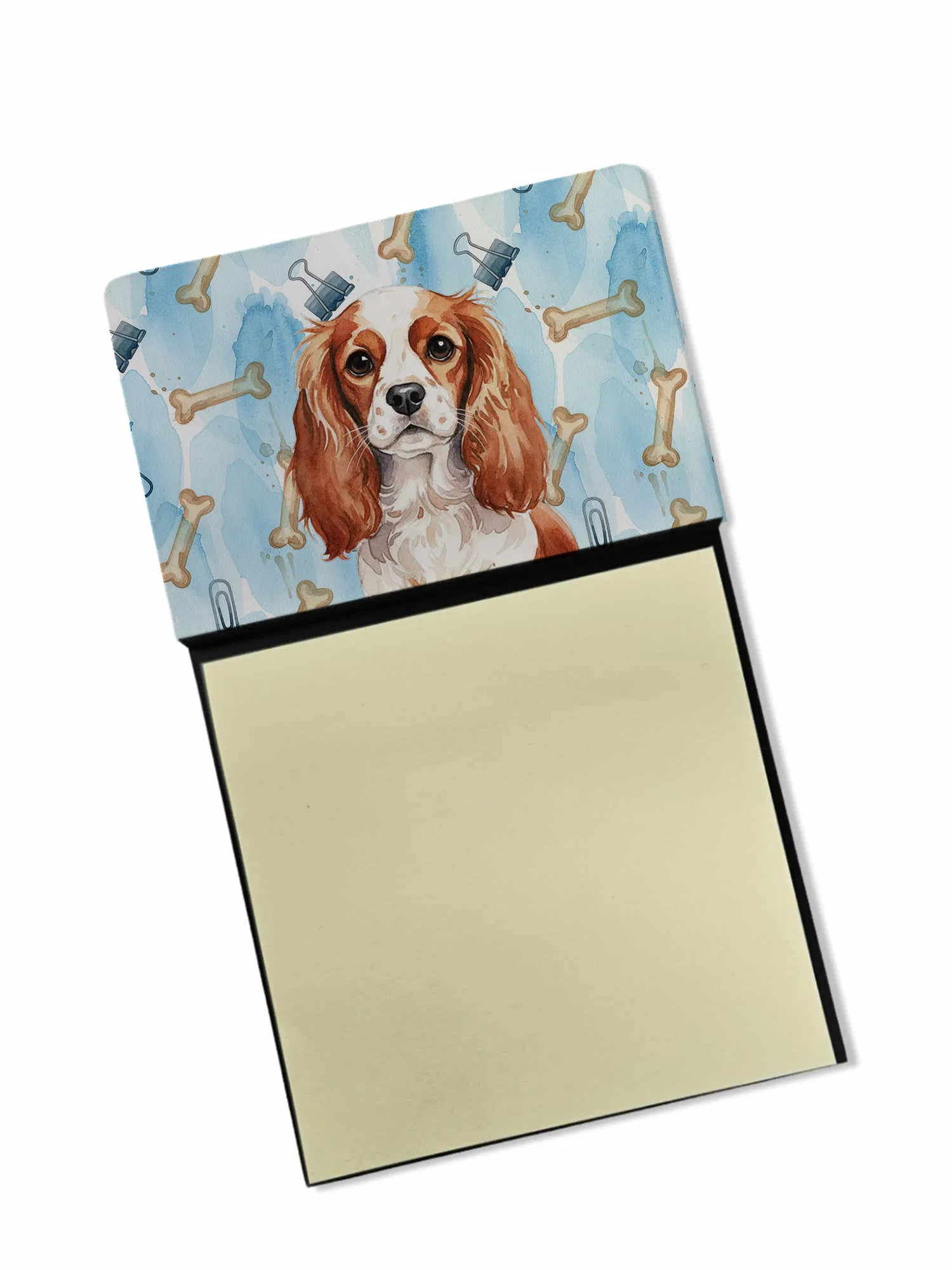 Blenheim English Toy Spaniel Coworker Watercolor Sticky Note Holder Refillable Dispenser Desk Accessory 3x3 Pad Gift photo 1