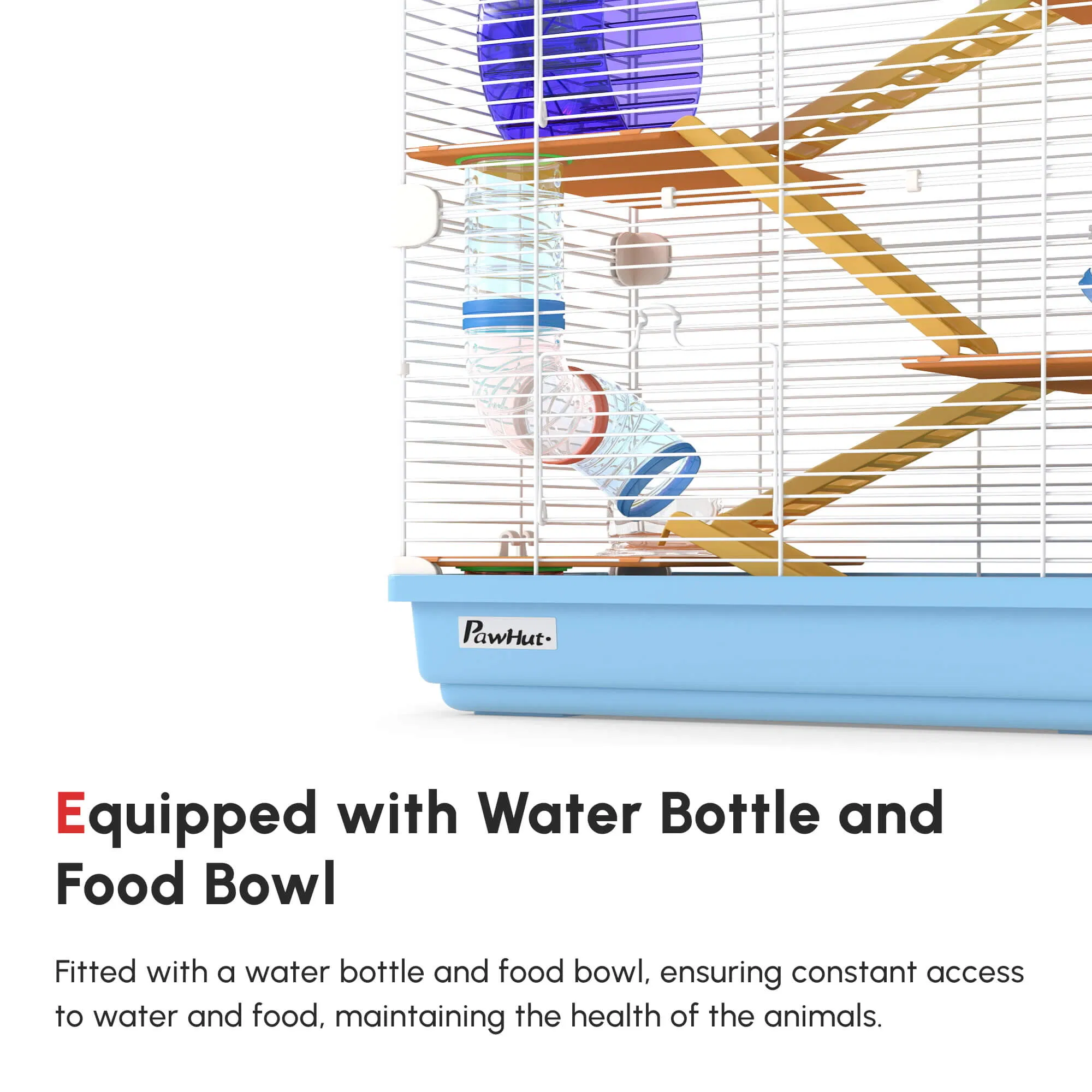 5 Tiers Hamster Cage Portable with Exercise Wheels Play Tube Water Bottle Dishes House Ladder for Gerbils, Green photo 4