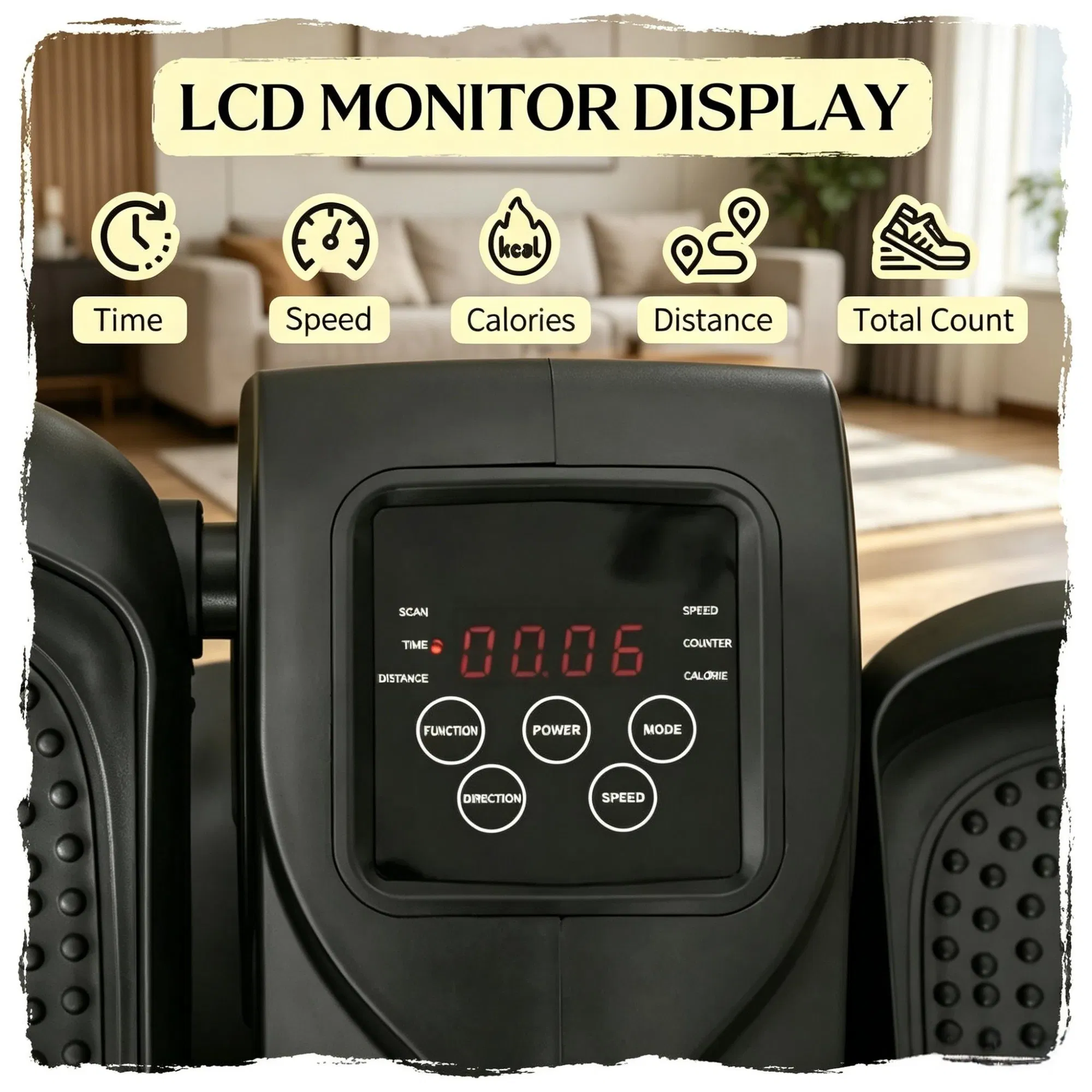 Under Desk Elliptical Machine | Powered Leg Exerciser, Adjustable Speed, Remote & LCD Display for Home Office photo 5