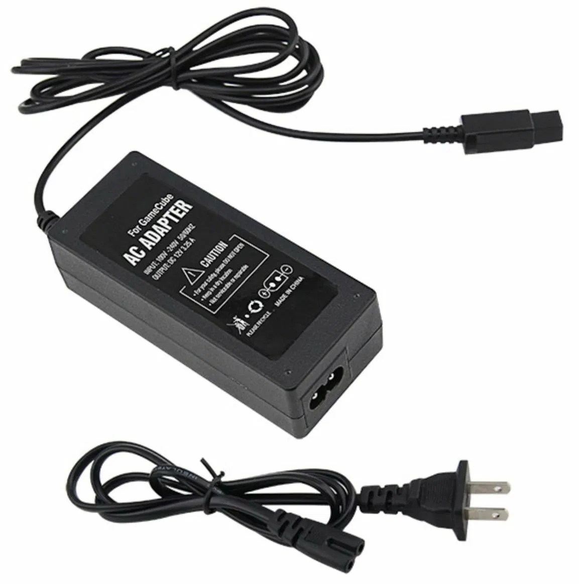 AC Adapter Power Supply & Audio Video A/V Cable for Nintendo GameCube Bundle USA photo 2