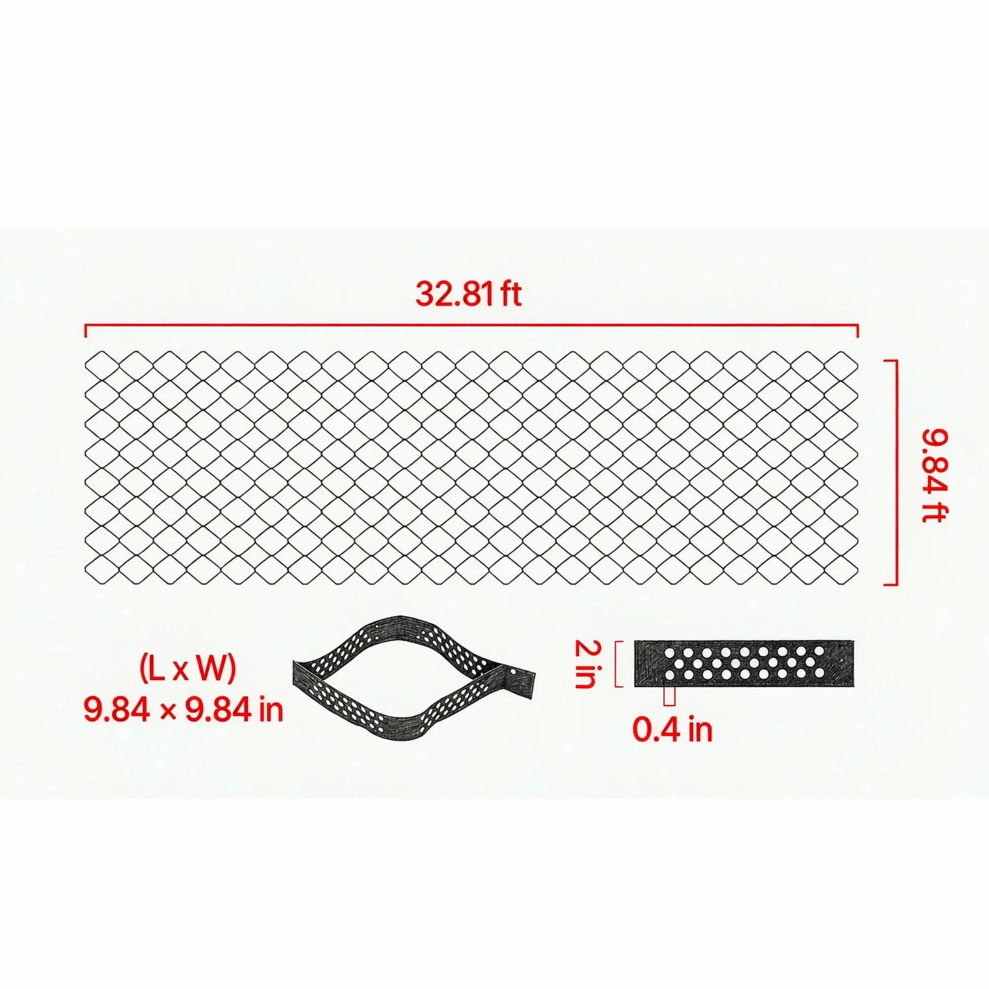 32.81 x 9.84 FT Gravel Grid, 2" Permeable Geo Grid Driveway Stabilizer for Garden, Patio & RV Parking photo 2