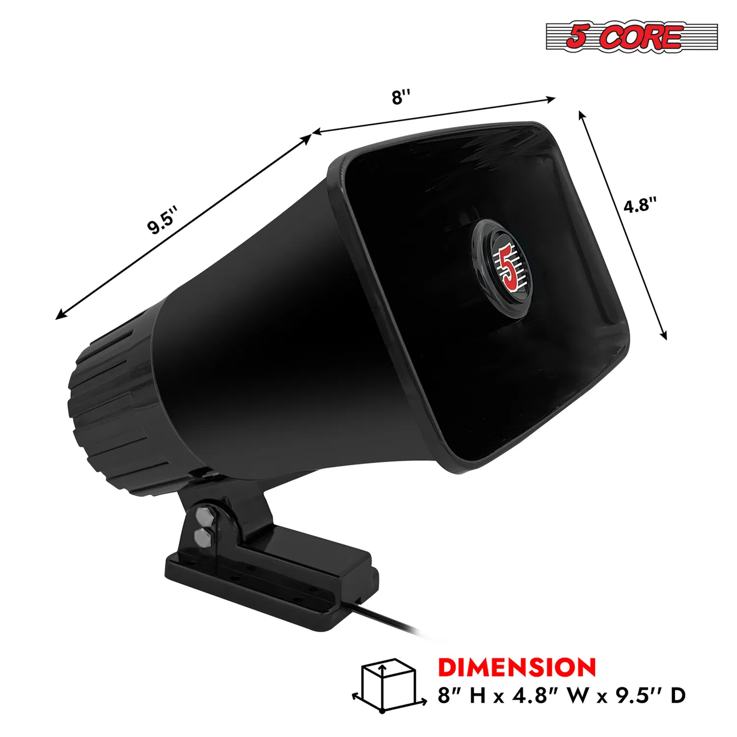 5 Core PA Horn 250W Loud Speaker 8 Inch Bull Horn Loud Audio 8Ohm All Weather Indoor Outdoor Use photo 2