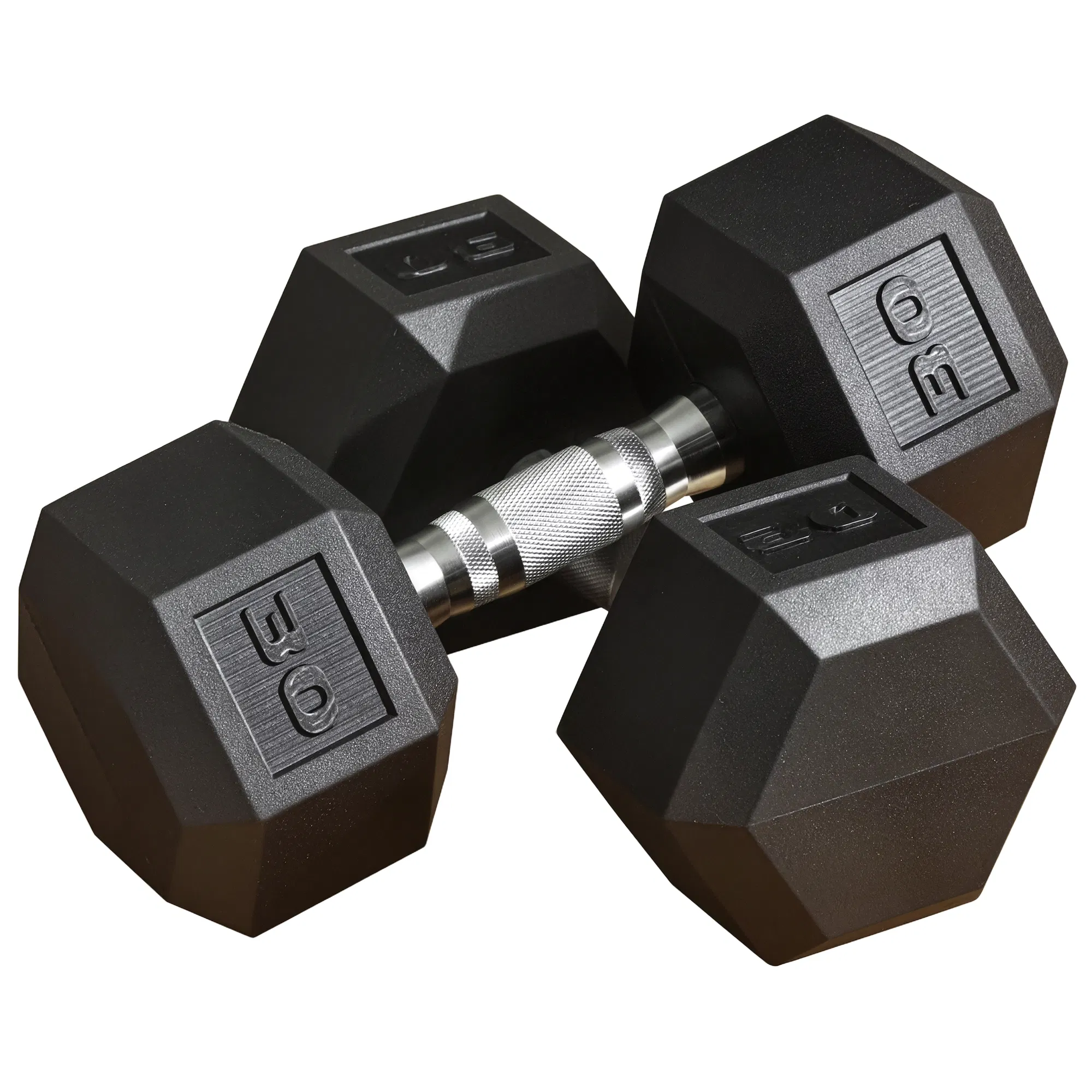Rubber Dumbbells Weight Set, Total 60lbs 30lbs Each Dumbbell Hand Weight for Body Fitness Training for Home Office Gym, Black photo 1