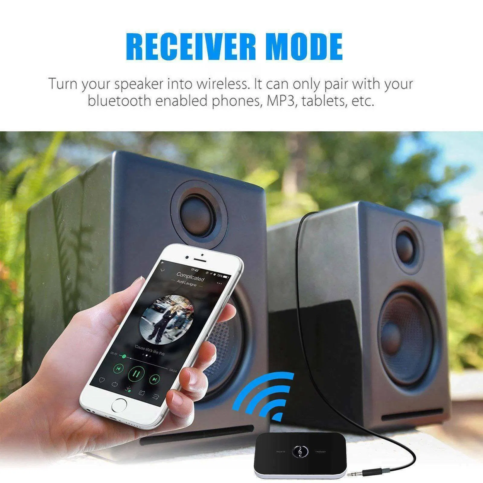 Bluetooth 5.0 Transmitter Receiver 2 IN 1 Wireless Audio 3.5mm Jack Aux Adapter photo 5