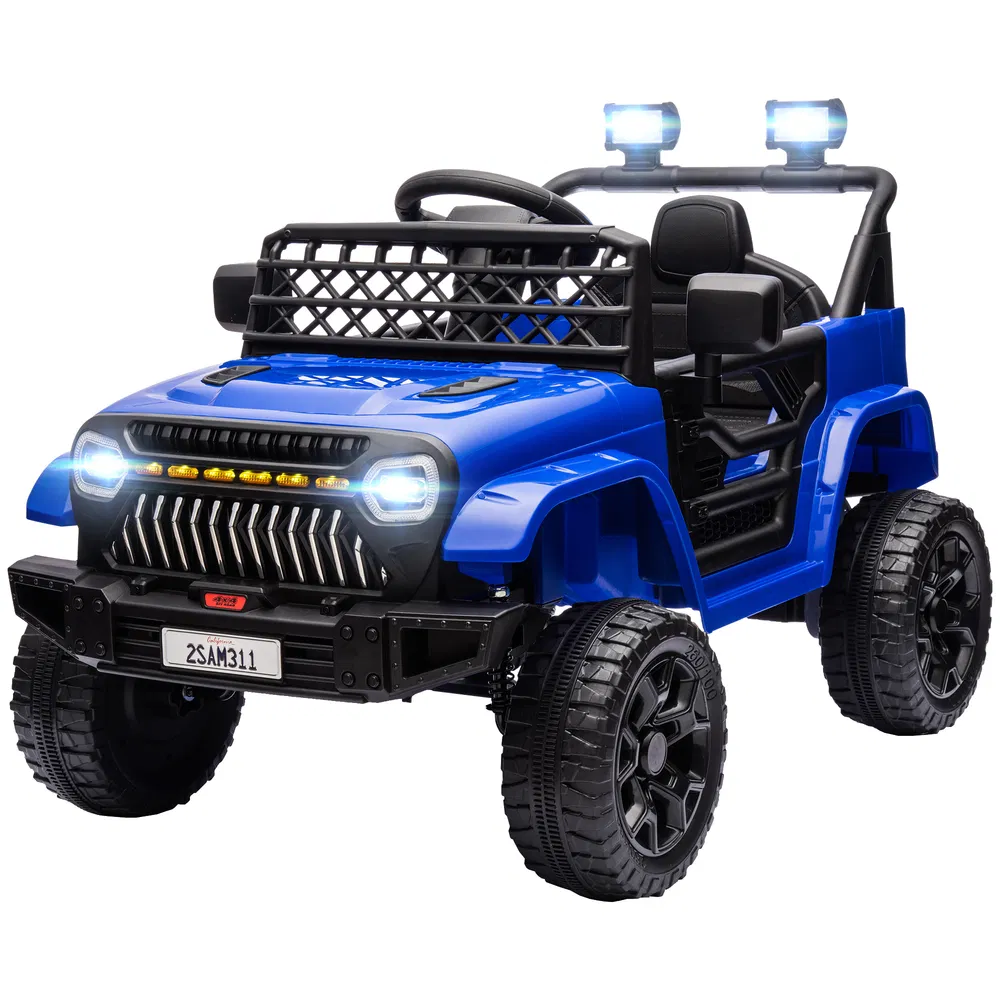 12V Ride on Truck, Electric Car for Kids with Remote Control, Suspension, 3 Speeds, USB Music Headlights, Dark Blue photo 7