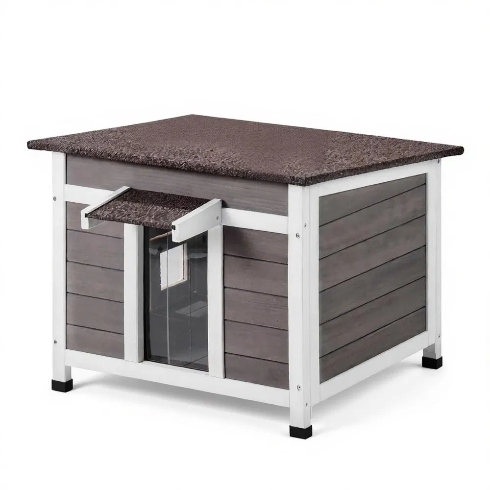 Wooden Cat House with Easy to Clean and Waterproof Protection for Outdoor photo 6
