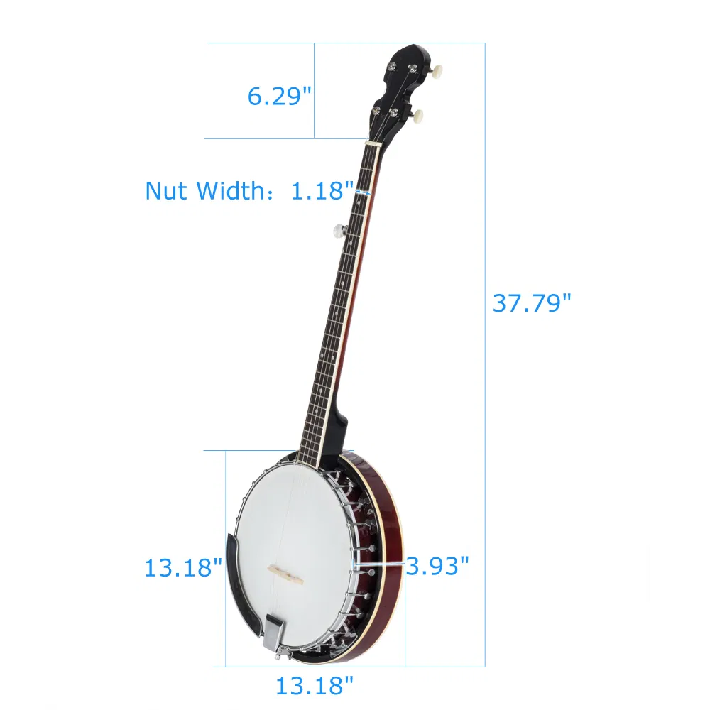 Top Grade Exquisite Professional Wood Metal 5-string Banjo White & Wood Color photo 4