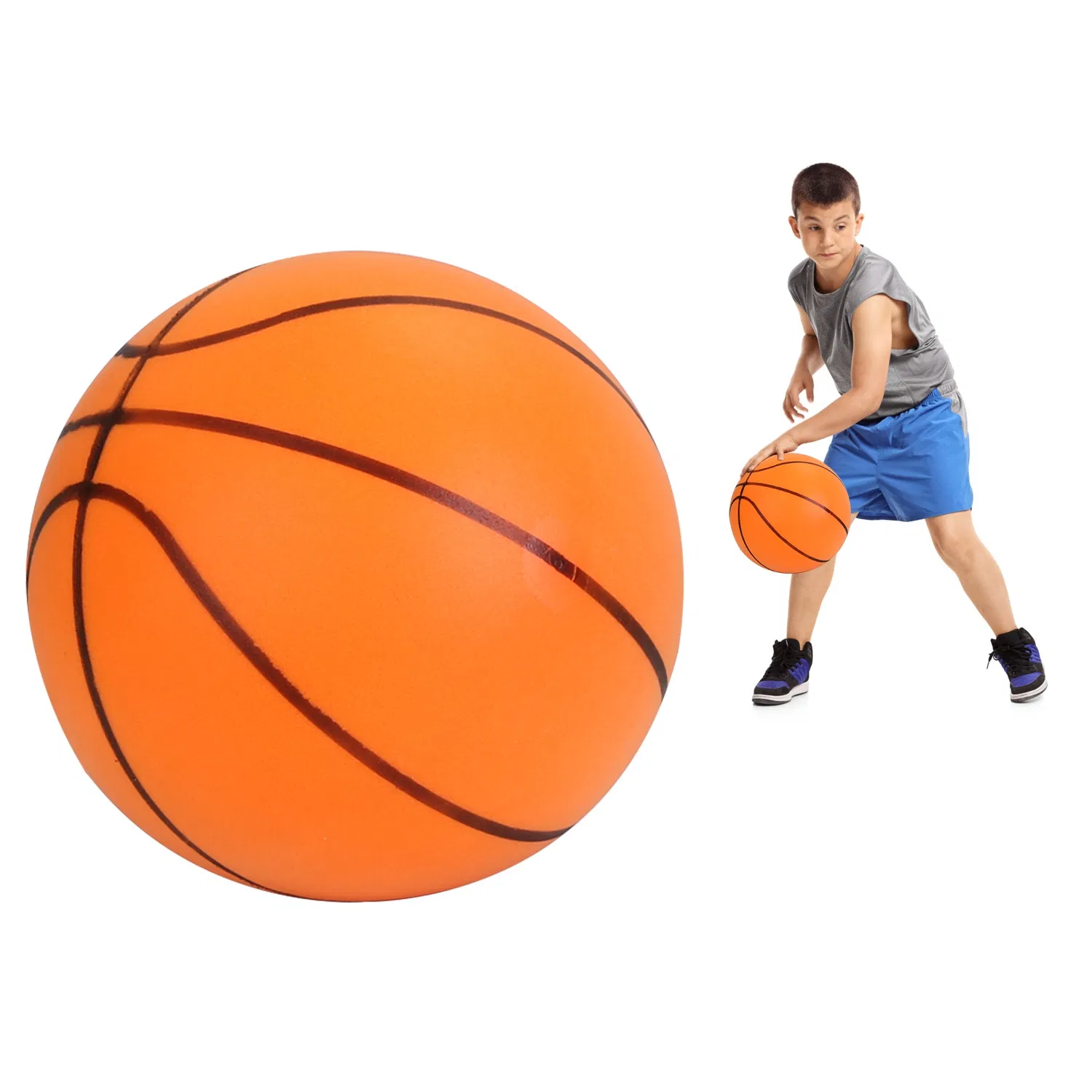 Silent Basketball Foam Bouncing Silent Basketball Uncoated High Density Foam Ball Indoor Low Noise Training Ball photo 7