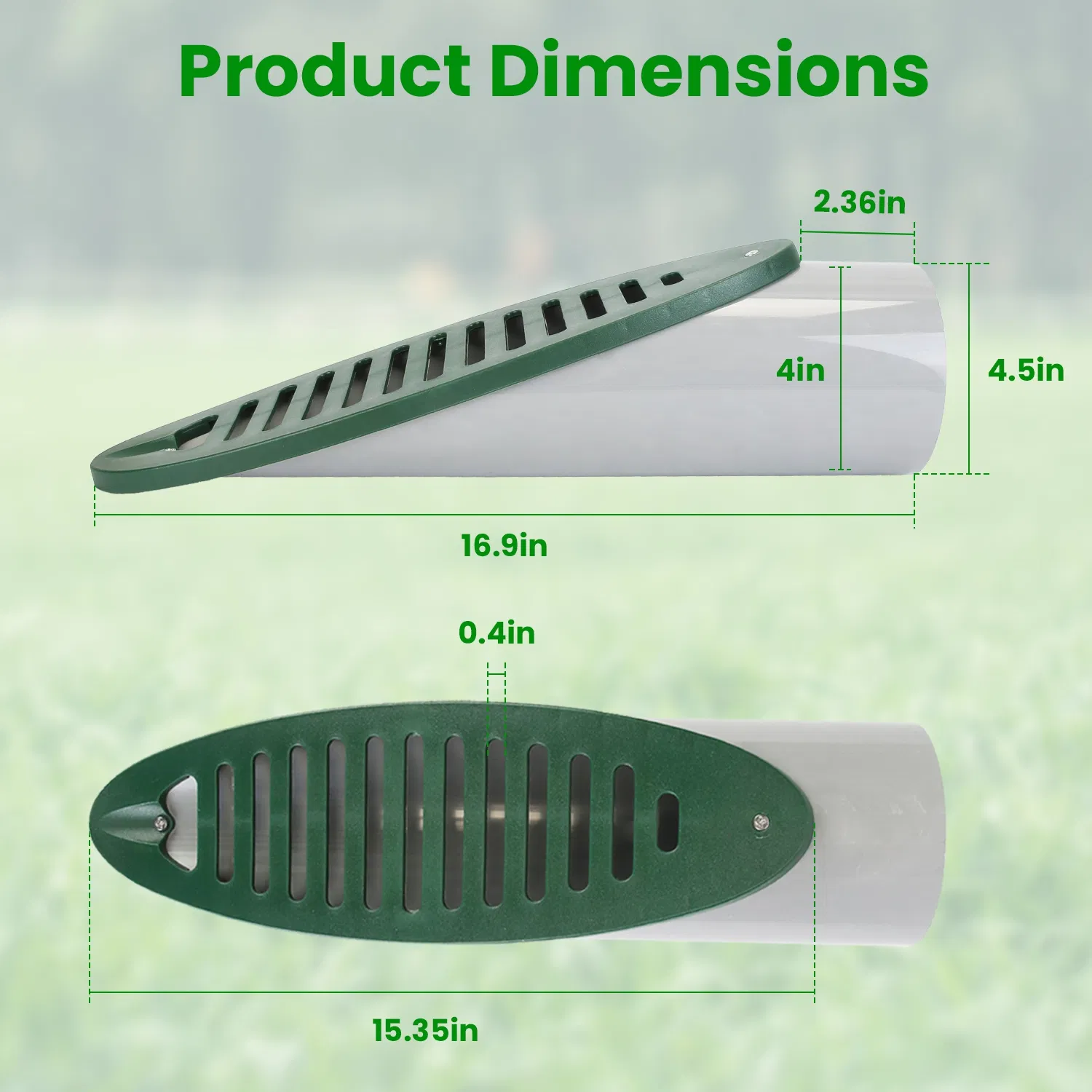 4Inch Green Angled Yard Drainage Pipe With Sloped Grate Yard Drain Emitter For Sump Pump Discharge Downspout Extensions Inlet Outlet Yard Drain Compatible With 4' Connections photo 7