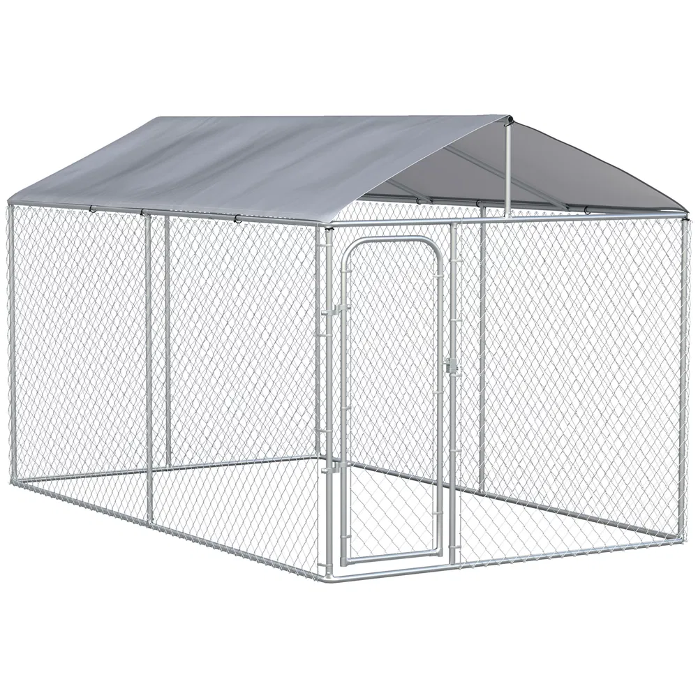 Dog Kennel Outdoor, Heavy Duty Playpen with Secure Lock, Cover, for Backyard & Patio, 13.1' x 7.5' x 7.5' photo 7