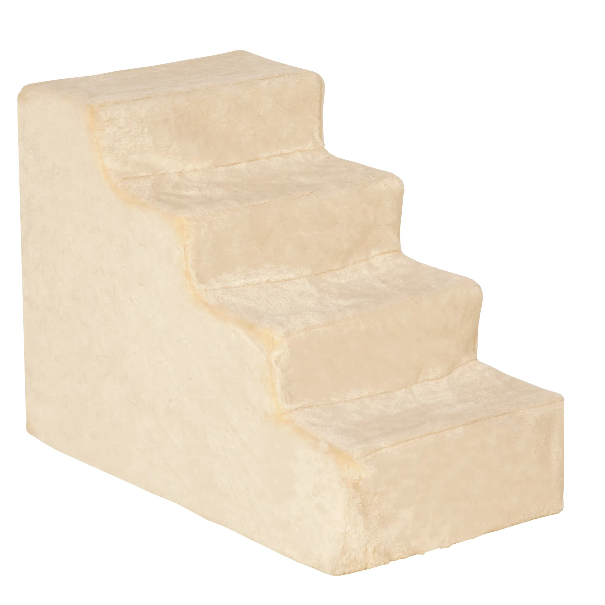 4-Step Dog Ramp for Sofa, Bed, and Couch, with Removable Cover, Beige photo 1