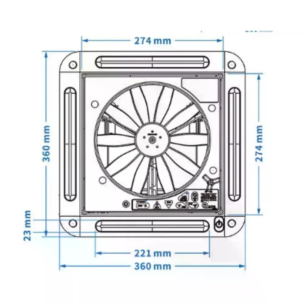 12V 11 Inch RV Roof Vent Fan With 4 LED Light 6 Speed Dual Intake Exhaust Modes Low Noise ABS Ventilation Fan Easy Install Anti-Lift Design For Camper Van Caravan Motorhome photo 7