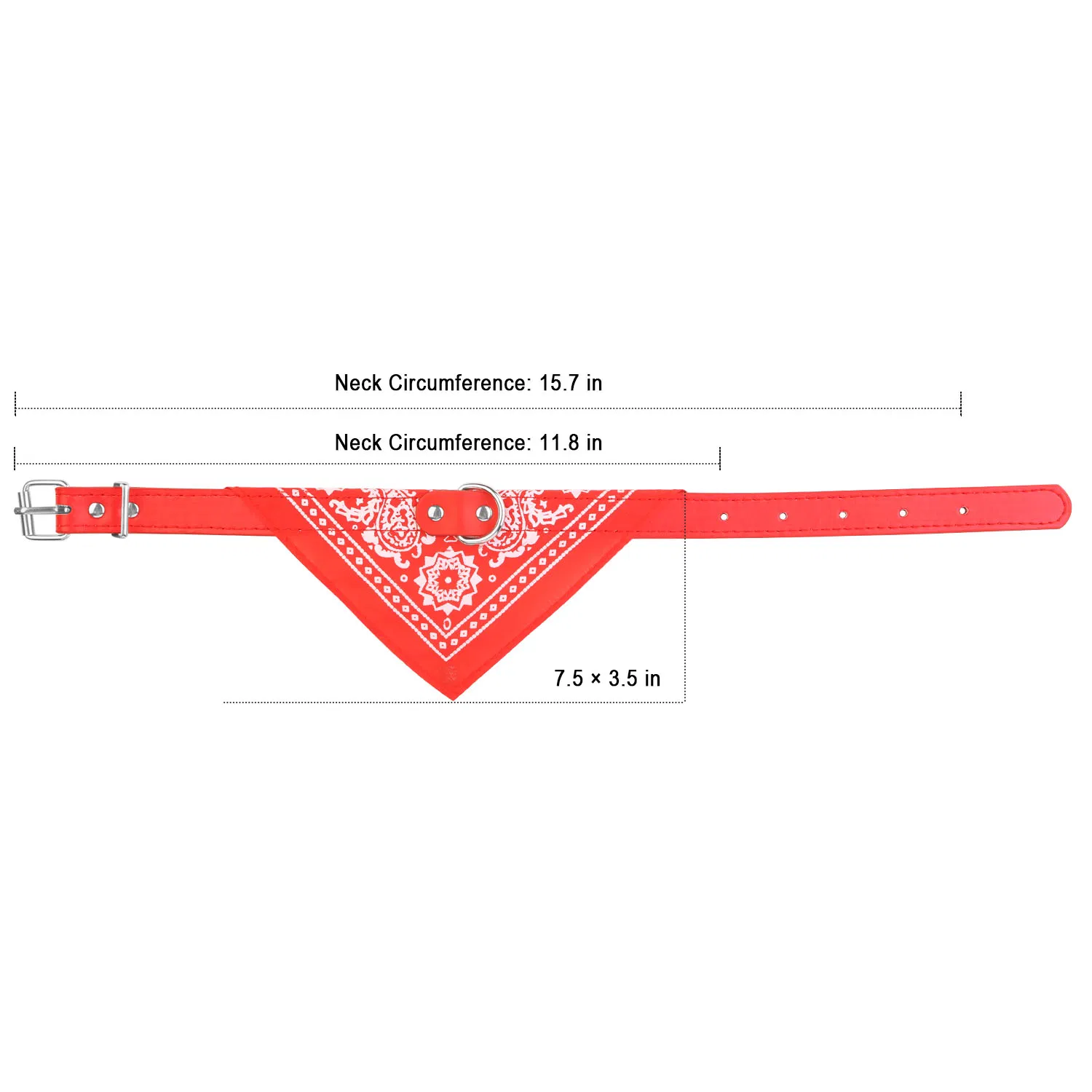 Adjustable Bandana Leather Pet Collar Triangle Scarf photo 6