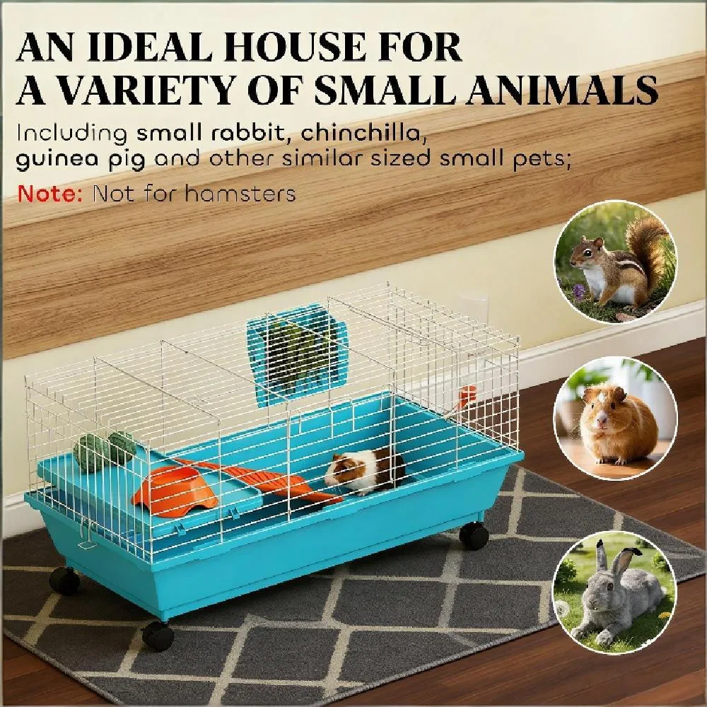 Small Animal Cage, Rolling Bunny Cage, Guinea Pig Cage photo 3