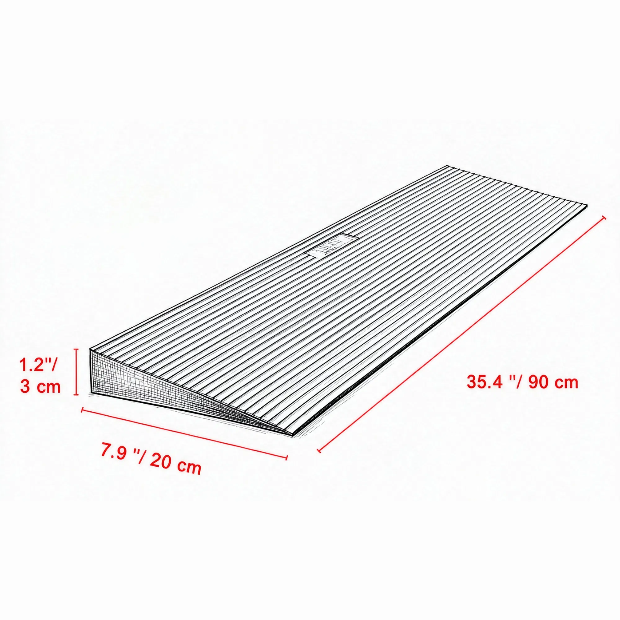 35.4" Wide Cuttable Threshold Ramp, Natural Rubber Non-Slip Surface with Double-Sided Tape, for Sweeping Robot, Wheelchair & Doorways photo 5