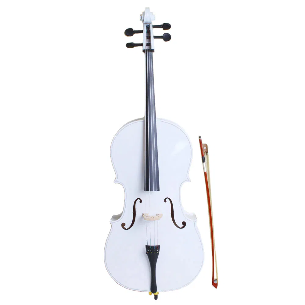 4/4 Wood Cello Bag Bow Rosin Bridge White photo 1