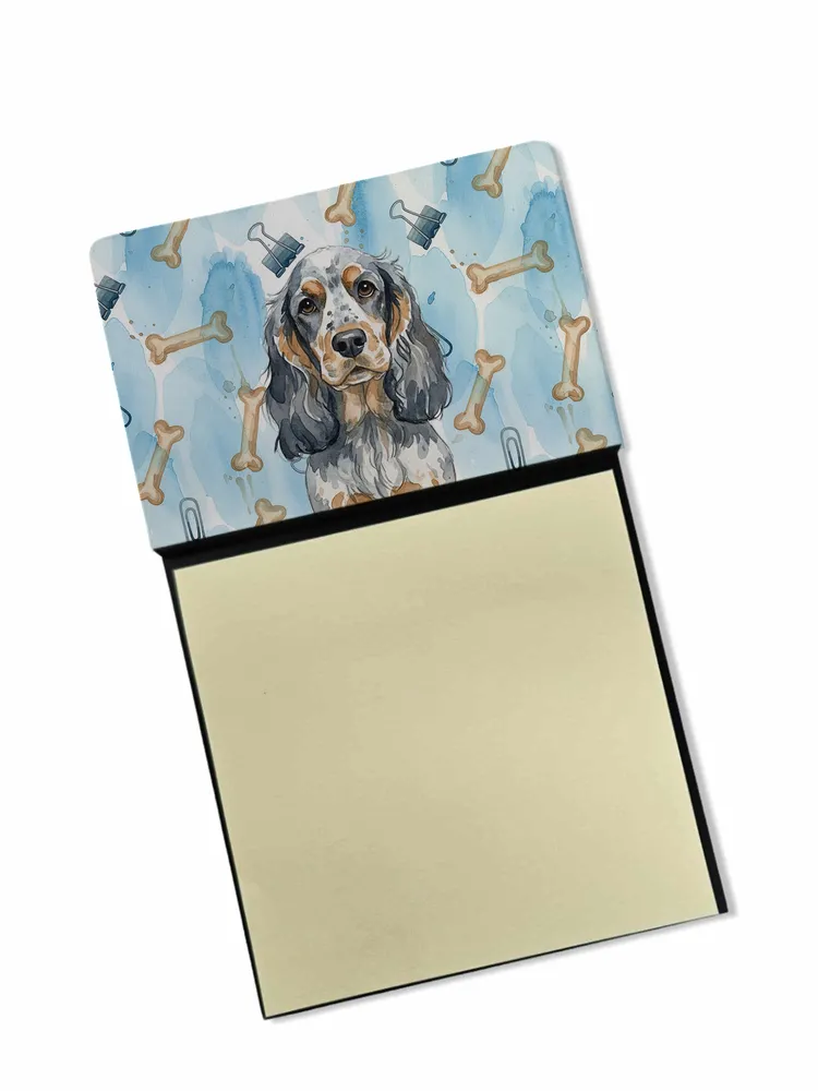 Blue Roan & Tan English Cocker Spaniel Coworker Watercolor Sticky Note Holder Refillable Dispenser Desk Accessory 3x3 Pad Gift photo 8