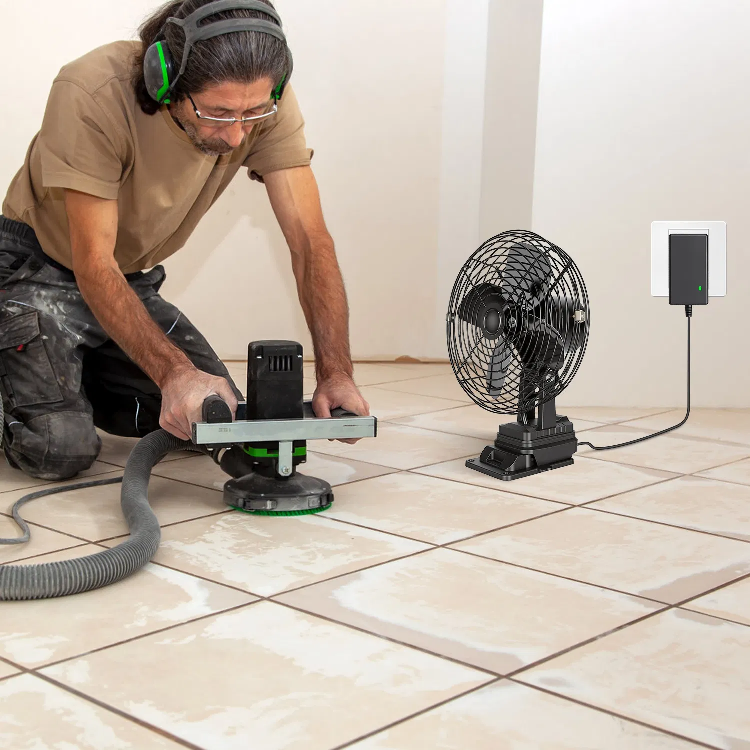 9.06In Portable Jobsite Fan Compatible with 21V Makita Battery Cordless Workshop Fan with 2 Speeds for Jobsite Garage Power Outages(Battery Not Included) photo 2