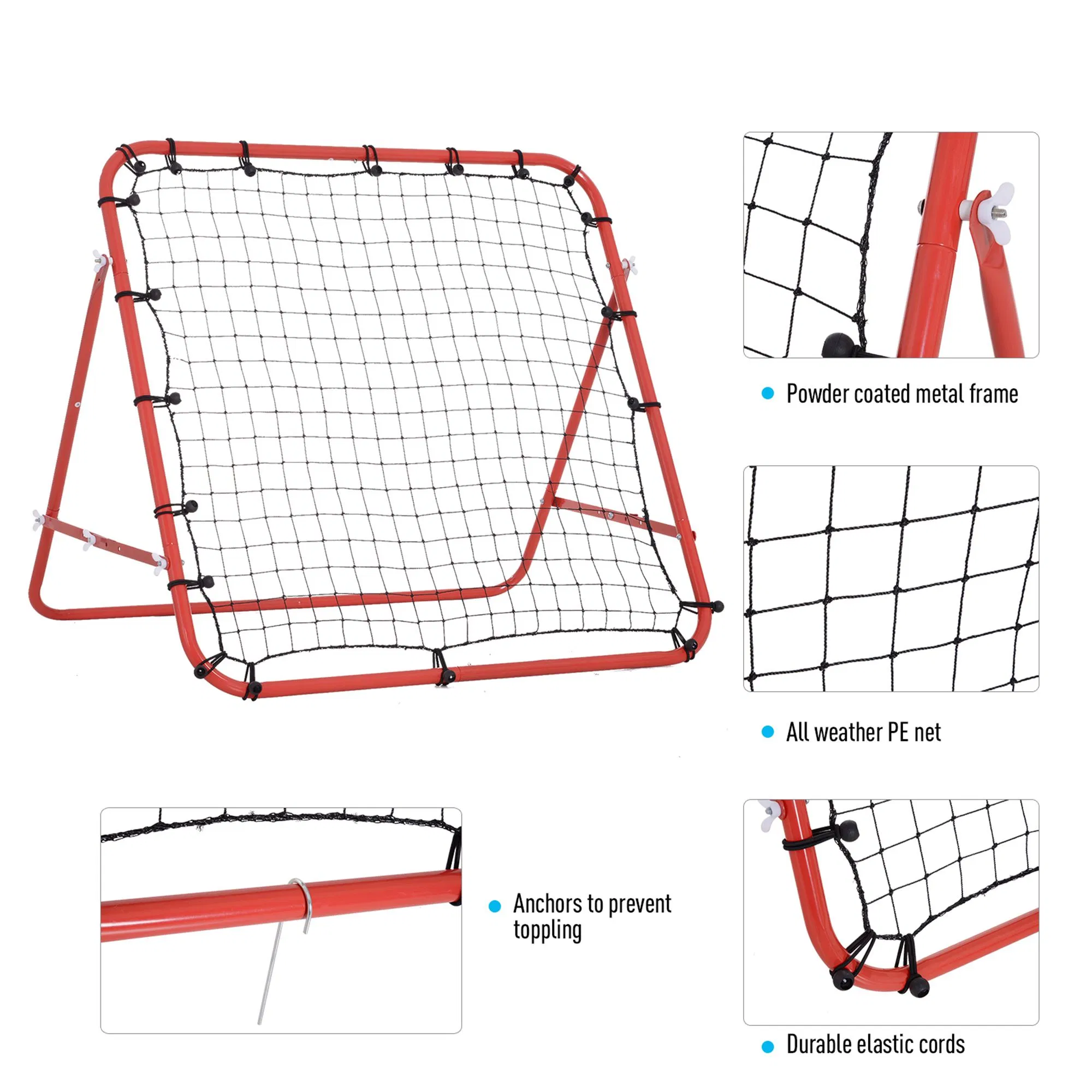 Volleyball Rebounder Net Football Training Aid Kickback Target Play Red photo 5