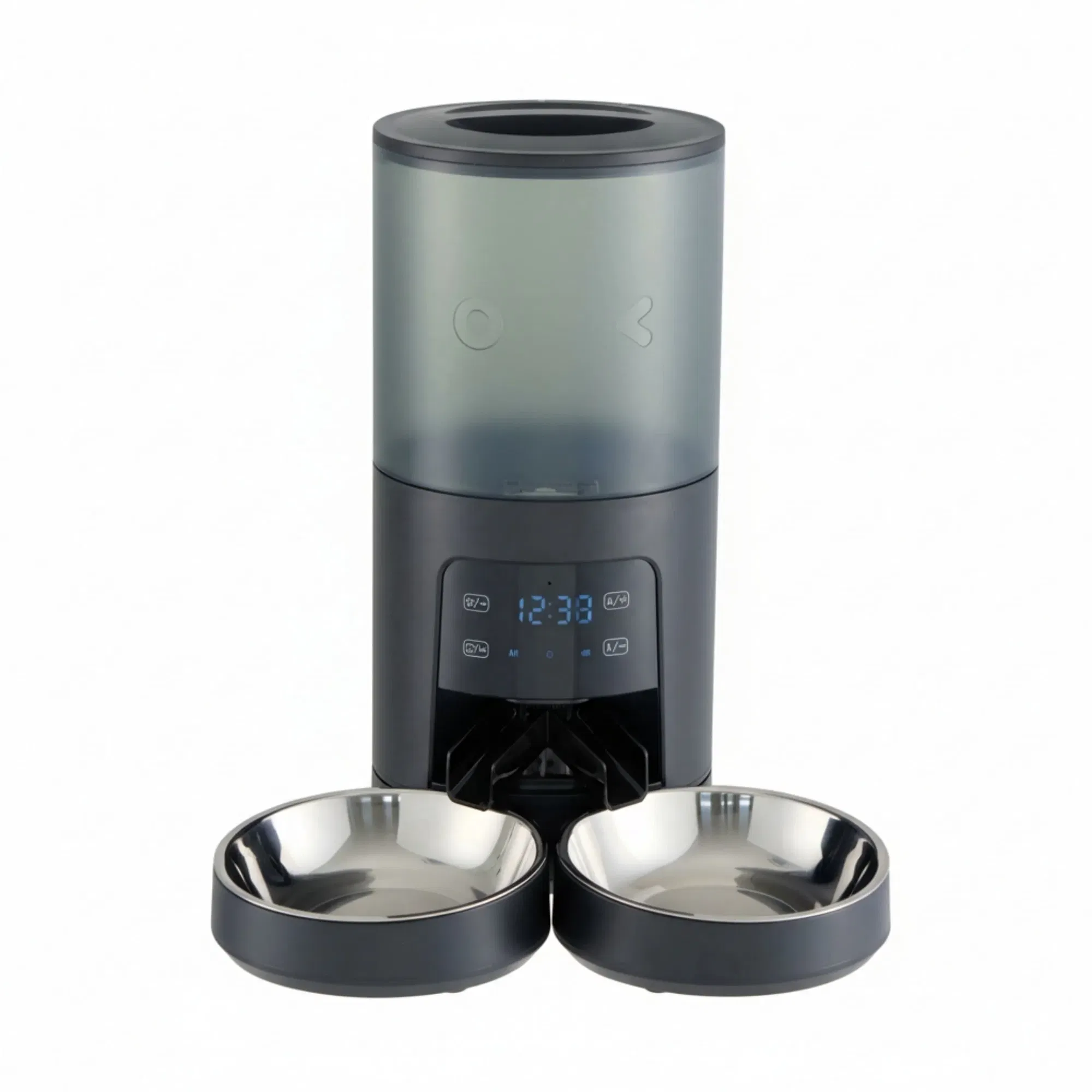 6L Automatic Cat Feeder for 2 Cats, Timed Cat Food Dispenser with 2 Stainless Bowls, 10s Voice Recorder, Dual Power Supply, 6 Meals 50 Portions Per Day, Dual Pet Feeder for Cat and Dog photo 1