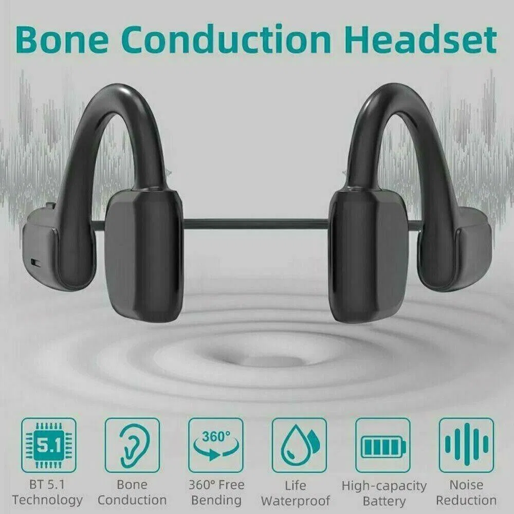 Bone Conduction Headphones Bluetooth 5.1 Wireless Earbuds Outdoor Sport Headset photo 4
