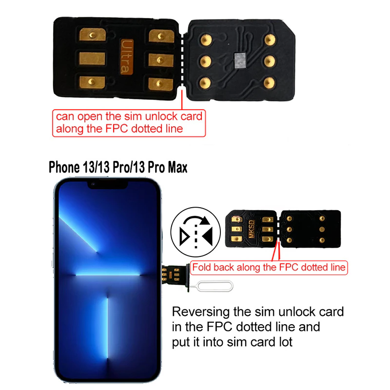 MKSD Ultra V5.3 Unlock Card RSIM Chip Service iPhone 14 13 12 11 X XR 8 7 6 2023 photo 3